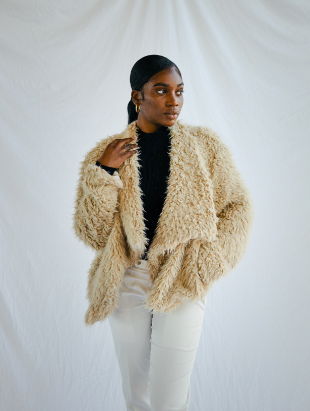 Teddy Bear Tan Faux Fur Coat SheShe MooMoo