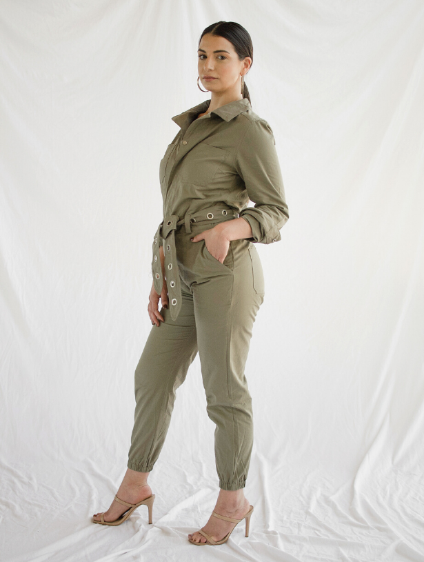 Carly Long Sleeve Utility Jumpsuit