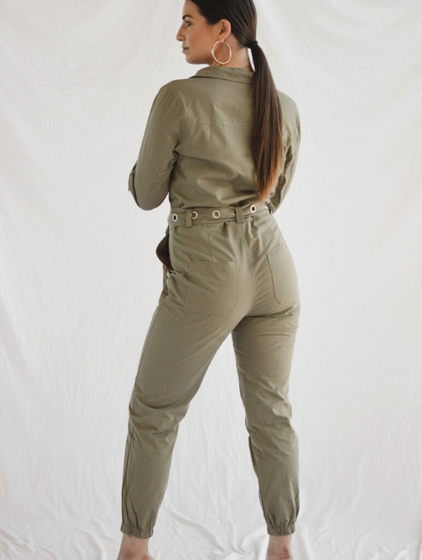 Carly Long Sleeve Utility Jumpsuit